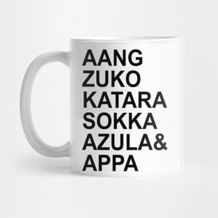 Avatar Last Airbender Character Text Mug